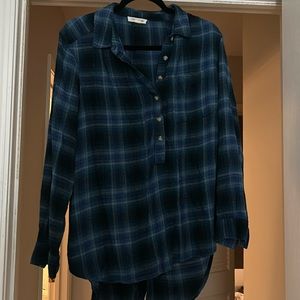 Size XL blue flannel! Worn one time